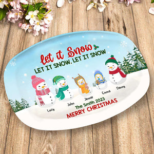 Let I Snow, Personalized Resin Plate, Gifts For Snow Family - Resin Plate - GoDuckee