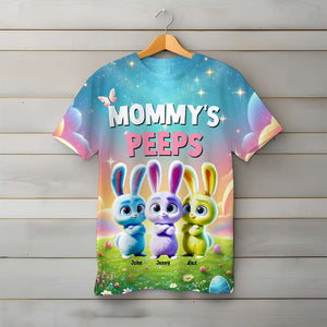 Personalized Gifts For Mom Easter Day Shirt Bunny Peeps - AOP Products - GoDuckee