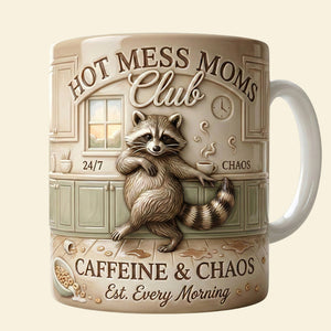 Hot Mess Raccoon Mom, Personalized Gifts For Mom 01QHDT280226 - Coffee Mug - GoDuckee