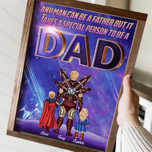 Any Man Can Be A Father Personalized Canvas Print-Gift For Father's Day-3OHPO240523 - Poster & Canvas - GoDuckee
