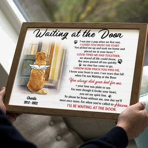 For The Furry Friend In Heaven, Waiting At The Door, Gift For Dog Lover, Personalized Poster, Dog Back View Canvas Print - Poster & Canvas - GoDuckee