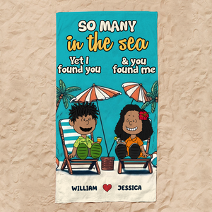 Personalized Gifts For Couple Beach Towel 02xqpu130125pa Yet I Found You - Beach Towel - GoDuckee