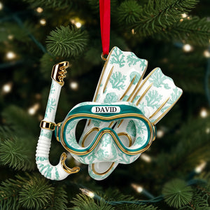 Deep Sea Diver's Toile Christmas Ornament - Personalized Gifts For Scuba Diving Lovers 03PGLU201025 - Ornament - GoDuckee