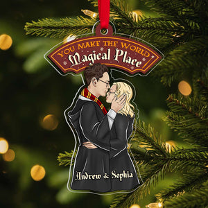 You Make The World Magical Place 01HUDT211123TM Personalized Ornament, Gifts For Couple - Ornament - GoDuckee
