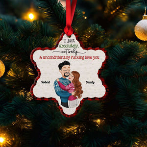 I Just Absolutely Love You, Couple Gift, Personalized Wood Ornament, Couple Star Ornament, Christmas Gift - Ornament - GoDuckee