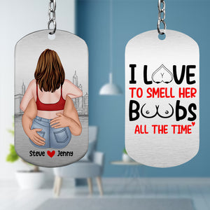 Romantic Couple, I Love You Forever, Personalized Stainless Steel Keychain, Gifts For Couple - Keychains - GoDuckee