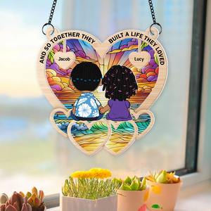 Personalized Gifts For Couple Suncatcher Ornament 03kapu301224hg - Ornament - GoDuckee