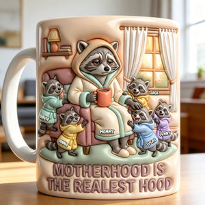 Raccoon Mom and Kids Coffee Mug - Personalized Gifts For Mother's Day 02natn040326 - Coffee Mug - GoDuckee