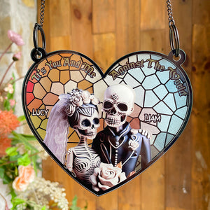 Personalized Gifts For Couple Suncatcher Window Hanging Ornament 02OHPU160524 - Ornaments - GoDuckee