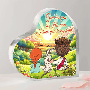 Personalized Gifts For Dog Lovers Heart Plaque, God Has You In His Arms 04TGMH070325HG - Shaped Plaques - GoDuckee