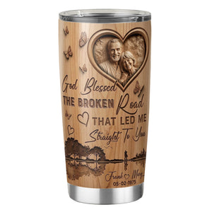God Blessed Couple Custom Photo Tumbler - Personalized Gifts For Couple 05paqn180326 - Tumbler Cup - GoDuckee