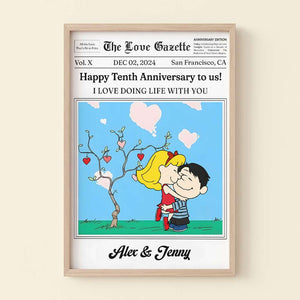 Personalized Gifts For Couples Canvas Happy Anniversary Newspaper 01TGMH191224HG - Poster & Canvas - GoDuckee