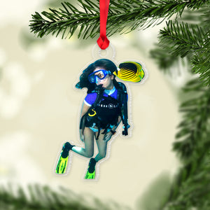 Personalized Diving Ornament, Custom Photo Acrylic Ornament, Christmas Gift For Scuba Diving Lover - Ornament - GoDuckee