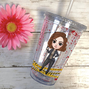 Yes! I Bloody Love Crime Shows-Personalized 16oz Acrylic Tumbler- Gift For Horror Fans- Halloween Gift-02htqn160823hh - Tumbler Cup - GoDuckee