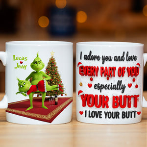 Naughty Green Monster Personalized Gifts For Couple Christmas Coffee Mug 03natn120925 - Coffee Mug - GoDuckee