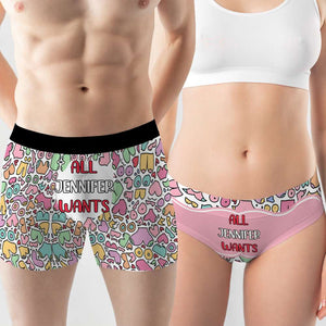 Personalized Gifts For Couple Men's Boxers and Women's Brief 02KAMH031224 - Boxer Briefs - GoDuckee