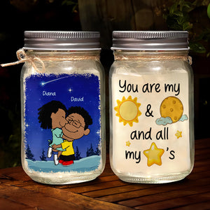 Personalized Gifts For Couple Mason Jar Light 03toqn090125hg You're My Sun And Moon And All My Stars - Drink Jar - GoDuckee