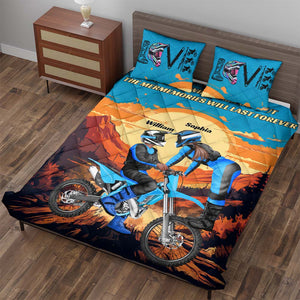 Personalized Gifts For Motocross Couple Quilt Bed Set 03XQDT030724PA - Blanket - GoDuckee