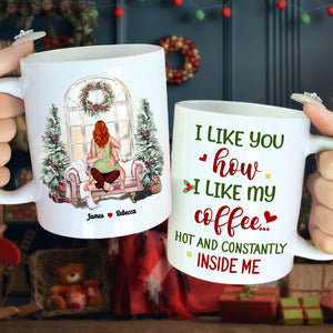 I Like You How I Like My Coffee, Couple Gift, Personalized Accent Mug, Funny Couple Mug, Christmas Gift - Coffee Mug - GoDuckee