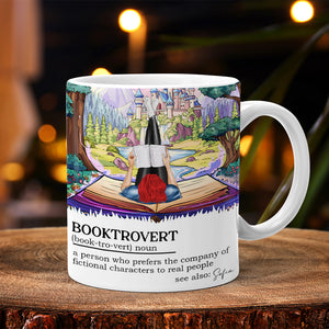 Personalized Gifts For Girl Book Lover white edge to edge mug Booktrovert 03XQMH030125TM - Coffee Mug - GoDuckee