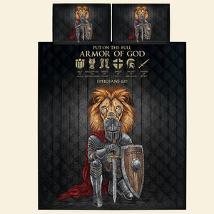 Armor of God Lion Warrior Personalized Qulit Bedding Set 01NADT070725 - Bedding Set - GoDuckee