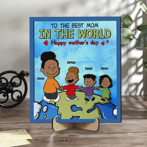 Personalized Gifts For Mom Wood Sign 01totn181224da Best Mom In The World - Wood Sign - GoDuckee