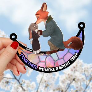 Personalized Gifts For Couple Suncatcher Ornament 05KADT060624 - Ornaments - GoDuckee