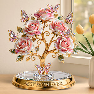 Family Tree Butterfly Rose Acrylic Plaque – Personalized Gifts For Mom 02ohqn030226 - Shaped Plaques - GoDuckee