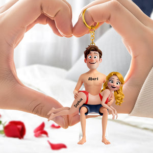 Naughty Couple Keychain- Personalized Gifts For Couples 07ohqn160126 - Keychains - GoDuckee