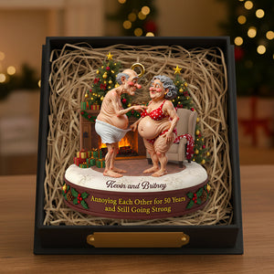 Old Couple Christmas Ornament Personalized Gifts For Couple 04NADT290925 - Ornament - GoDuckee