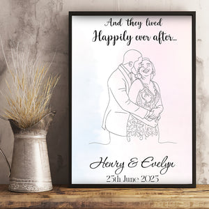 Line Art Couple Canvas - Custom Photo Gifts For Couple 01pgta080825 - Poster & Canvas - GoDuckee
