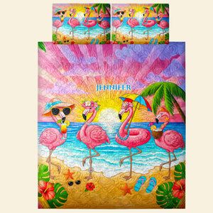 Flamingo Summer Quilt Bed Set Special Line - Gifts For Flamingo Lovers 03NADT160725 - Blanket - GoDuckee