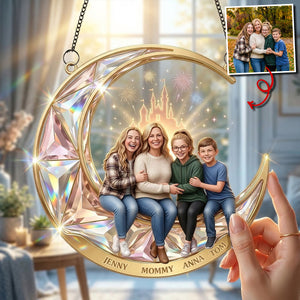 Custom Photo Family suncatcher - Personalized Gifts For Family Suncatcher Ornament 03NATN200326 - Ornament - GoDuckee