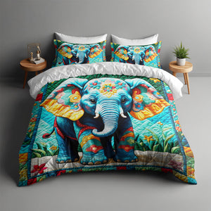 Personalized Gifts For Elephant Lover Quilt Bed Set 04HUMH170125 - Blanket - GoDuckee