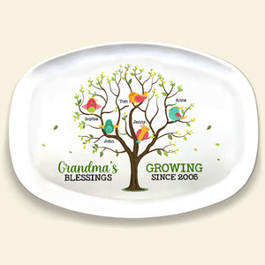 Grandma's Blessing, Personalized Resin Plate, Gifts For Grandma - Resin Plate - GoDuckee