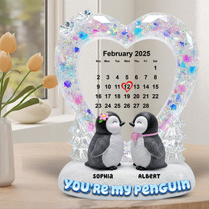 Penguin Couple Acrylic Plaque - Personalized Gifts For Couple 03toqn210625 - Shaped Plaques - GoDuckee