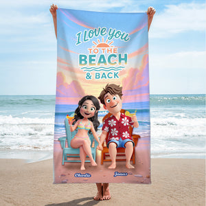 Summer Couple Beach Towel - Personalized Gifts For Couple 01pgmg140725hg - Beach Towel - GoDuckee