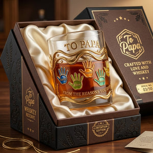 Papa’s Pride Glass Mug Personalized Father's Day Gifts 04PALU060426 - Glass - GoDuckee