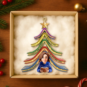 Reading Girl Personalized Gifts For Book Lovers Christmas Ornament 03ohtn271025 - Ornament - GoDuckee