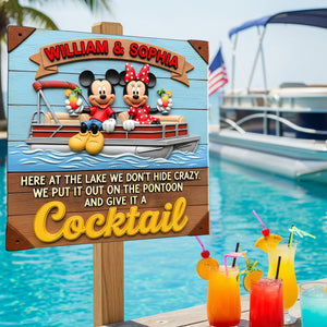 Pontoon Couple Wood Sign - Personalized Gifts For Couple 07nalu190625 - Wood Sign - GoDuckee