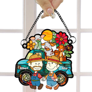 Personalized Gifts For Farmer Couples Suncatcher Ornament Farm Sweet Farm 01KALU140125HG - Ornament - GoDuckee