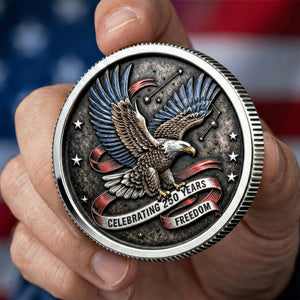 America 250th Anniversary Printed Metal Coin - Personalized Gifts For Patriots 04toqn260226 - Coin - GoDuckee