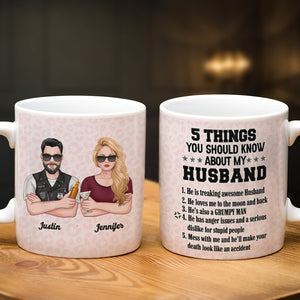 5 Things You Should Know About My Husband, Couple Gift, Personalized Mug, Drinking Couple Mug, Gift For Him - Coffee Mug - GoDuckee