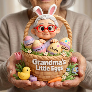 Grandma’s Little Eggs Easter Plaque - Personalized Gift For Grandma 06HULU100226 - Shaped Plaques - GoDuckee