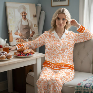 Bakers At Rest Button Up Pajama Set - Personalized Gift For Bakers 03PGLU021025 - Pajama Set - GoDuckee