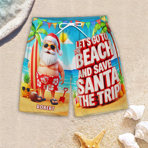 Santa's Trip 3D Beach Short - Personalized Gifts For Him 02OHPU110725 - AOP Products - GoDuckee