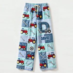 Alphabet Initial Letters Pajama Pants Personalized Gifts For Tractor Lovers 04patn160125 - Pajama Pant - GoDuckee