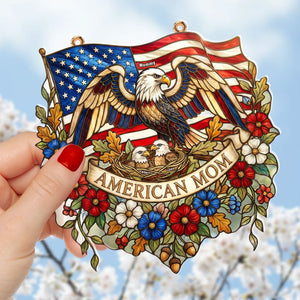 American Eagle Mom Suncatcher Ornament - Personalized Gifts For Mother 01paqn020326 - Ornament - GoDuckee
