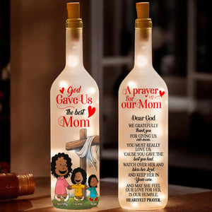 Personalized Bottle Lamp For Christian Mom, God Gave Us The Best Mom 01TGLU210225DA - Bottle Lamp - GoDuckee