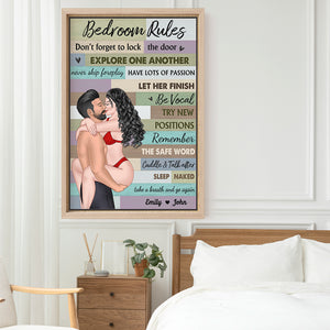 Bedroom Rules, Couple Gift, Personalized Poster, Naughty Couple Canvas Print - Poster & Canvas - GoDuckee